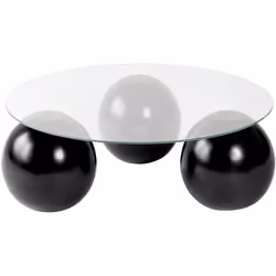Table basse ronde en verre Miro noir et transparent (verre)