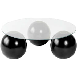 Table basse ronde en verre Miro noir et transparent (verre)