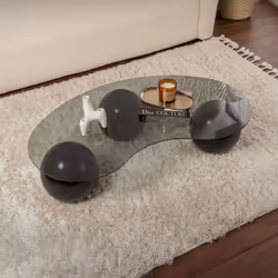 Cette table basse design en verre fumé et pieds en PU - ZAO forme une jolie combinaison avec divers accessoires contemporains ...