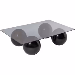 Table basse en verre 110 x 75 x 30 cm Sera noir et gris (verre)