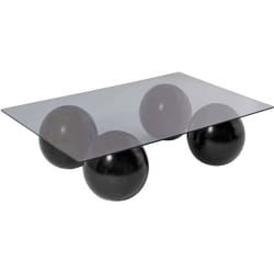 Table basse en verre 110 x 75 x 30 cm Sera noir et gris (verre)
