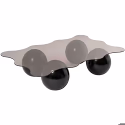 Table basse en verre 120 x 80 x 30 cm Noxa noir et bronze (verre)