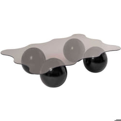Table basse en verre 120 x 80 x 30 cm Noxa noir et bronze (verre)