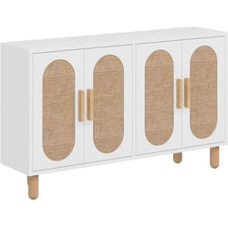 Buffet 4 portes en aggloméré Vera blanc avec jute