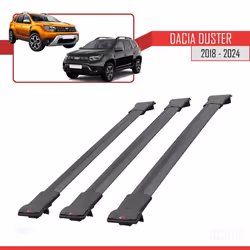 Barres de toit - FLY - Dacia Duster 2018-2023 - 3 barres - Aluminium - Noir