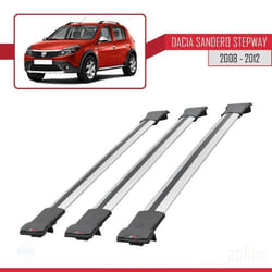 Barres de Toit - FLY - Dacia Sandero STEPWAY - 3 Barres - Aluminium - Gris