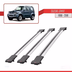 Barres de toit - FLY - Suzuki Jimny 1998-2018 - 3 barres - Aluminium - Gris