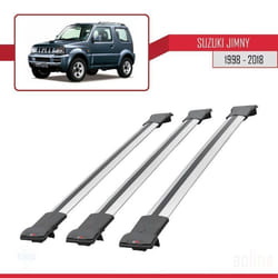 Barres de toit - FLY - Suzuki Jimny 1998-2018 - 3 barres - Aluminium - Gris