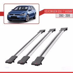 Barres de toit - FLY - Volkswagen Golf 7 VARIANT - 3 barres - Aluminium - Gris
