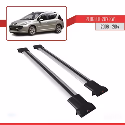 Barres de Toit - FLY - Modèle GRIS - Compatible Peugeot 207 SW 2006-2014 - Aluminium - Charge < 300 kg