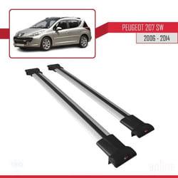 Barres de Toit - FLY - Modèle GRIS - Compatible Peugeot 207 SW 2006-2014 - Aluminium - Charge < 300 kg