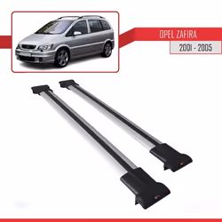 Barres de toit - FLY - Modèle Railing - Compatible Opel Zafira 2001-2005 - Aluminium - Gris
