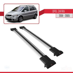 Barres de toit - FLY - Modèle Railing - Compatible Opel Zafira 2001-2005 - Aluminium - Gris