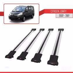 Barres de toit - FLY - Citroen Jumpy 2007-2017 - Aluminium - 4 Barres - Charge utile 300 kg