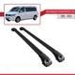 Pour Volkswagen Transporter (T6) 2015-2023 Barres de Toit ACE-1 Railing Porte-Bagages de voiture NOIR