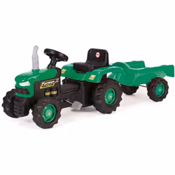 Tracteur à pédales - Dolu - Avec remorque - Vert - Pour enfants à partir de 3 ans - Mixte
