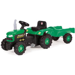 Tracteur à pédales - Dolu - Avec remorque - Vert - Pour enfants à partir de 3 ans - Mixte