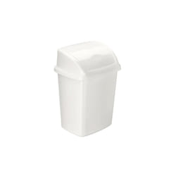 Poubelle plastique 4,5 litres rectangle à couvercle basculant blanche - Maxiburo