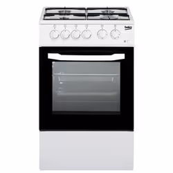 Beko CSS42014FW, Cuisinière, Blanc, Boutons, Rotatif, Devant, Gaz, 4 zone(s)