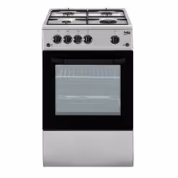 Beko CSG42011FS, Cuisinière, Argent, Rotatif, Devant, Gaz, 4 zone(s)