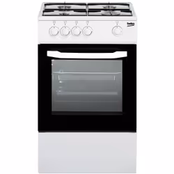 Beko CSG42001FW, Cuisinière, Blanc, Rotatif, Devant, Gaz, 4 zone(s)