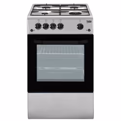 Beko CSS42014FS, Cuisinière, Noir, Argent, Rotatif, Noir, Devant, Gaz
