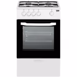Beko CSG 42009 DW, Cuisinière, Blanc, Rotatif, Acier inoxydable, Devant, émail