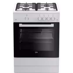 Beko FSG62010FW, Cuisinière, Blanc, Boutons, Rotatif, Devant, Gaz, 4 zone(s)