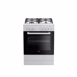Beko FSE62110DW, Cuisinière, Blanc, Rotatif, Devant, émail, Gaz