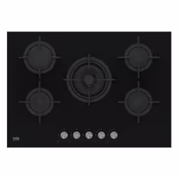 Beko HISW 75222 S, Noir, Intégré, Gaz, 5 zone(s), 5 zone(s), Large