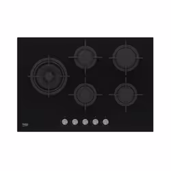 Beko HILL 75222 S, Noir, Intégré, Gaz, Verre, 5 zone(s), 5 zone(s)