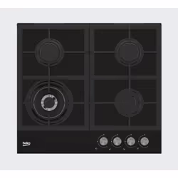 Beko HILW 64225 S, Noir, Intégré, Gaz, Verre, 4 zone(s), 4 zone(s)