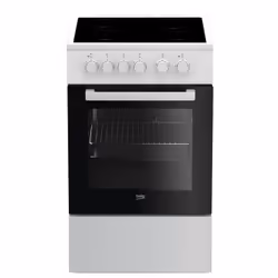 Beko FSS57000GW, Cuisinière, Noir, Blanc, Rotatif, Blanc, Devant, Électronique