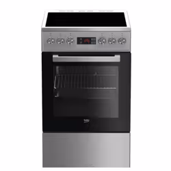 Beko FSM57300GX, Cuisinière, Acier inoxydable, Rotatif, Tactile, Devant, émail, Céramique