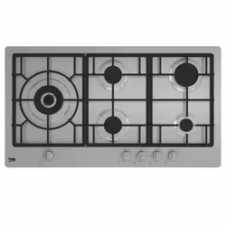 Beko HIML 95225 SXE, Acier inoxydable, Intégré, 90 cm, Gaz, Acier inoxydable, 5 zone(s)