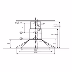 Beko CWB6441XNH hotte Montée au mur Acier inoxydable 400 m³/h E