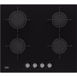 Beko HILG64221S, Noir, Intégré, 60 cm, Gaz, Verre, 4 zone(s)
