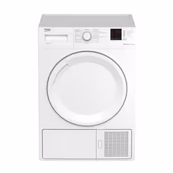 Beko DS7512PA, Pose libre, Charge avant, Pompe à chaleur, Blanc, Boutons, Rotatif, Droite