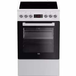 Beko FSE57302GWC, Cuisinière, Noir, Blanc, Rotatif, Tactile, Blanc, Blanc, En haut devant