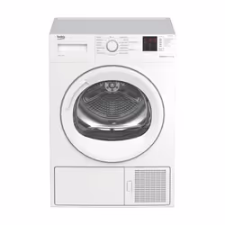 Beko DS8433GX0, Pose libre, Charge avant, Pompe à chaleur, Blanc, Droite, Hublot