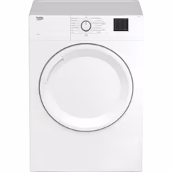 Beko DV8120N, Pose libre, Charge avant, Évacuation, Blanc, Boutons, Rotatif, Droite