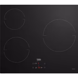 Table de cuisson à induction Beko HII63400MT avec une dimension standard qui vous procure un bel espace de travail. Design ép ...