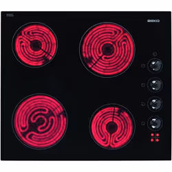 Beko - table de cuisson vitrocéramique 58cm 4 feux 5800w noir - hic64100
