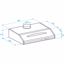 Beko CFB6432XH-1 hotte Montée au mur Argent 240 m³/h E