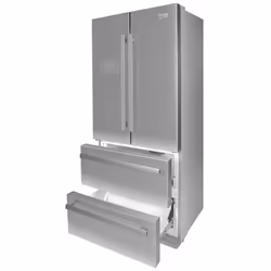 Beko GNE6039XPN, Pose libre, Porte française, Acier inoxydable, LCD, R600a, Verre