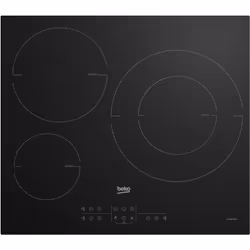 Beko HII63205MT, Noir, Intégré, 58 cm, Plaque avec zone à induction, Verre, 3 zone(s)
