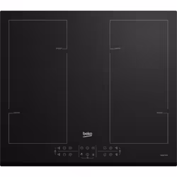 Beko HII64206F2MT, Noir, Intégré, 58 cm, Plaque avec zone à induction, Verre, 4 zone(s)