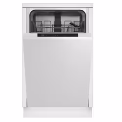 Beko LVI42F, Entièrement intégré, Compact (45 cm), Noir, LED, Acier inoxydable, 10 couverts