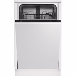 Beko DIS35020, Entièrement intégré, Compact (45 cm), Blanc, Noir, Boutons, Fixé