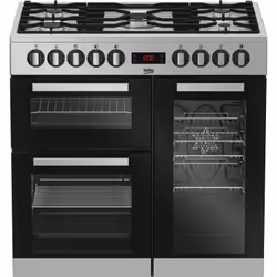 Beko PS235315DX, Cuisinière, Noir, Acier inoxydable, Rotatif, Acier inoxydable, Métal, Devant
